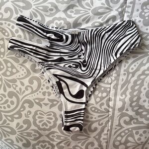 Black and White Swirl Bikini Bottom